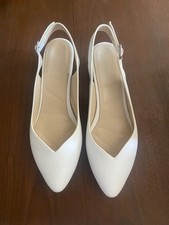Women's Bridal Slingback Shoes   New in Original Box   Vegan Leather