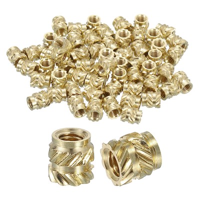 100pcs Knurled Insert Nuts M3 x 5mm L x 5mm OD Brass Heat Set Insert Nuts