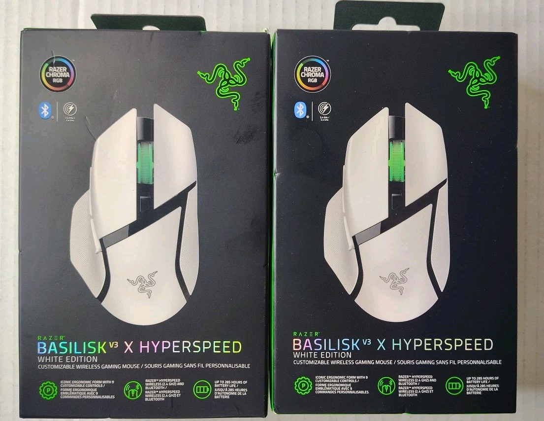 NEW FREE SHIPPING RAZER Basilisk V3 X Hyperspeed Gaming Mouse White RZ01-0487