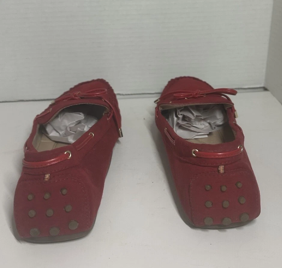 JustFab Lincoln Red Suede Driving Moccasins Loafers Women’s Size 10 EU 41  - Image 4 of 4