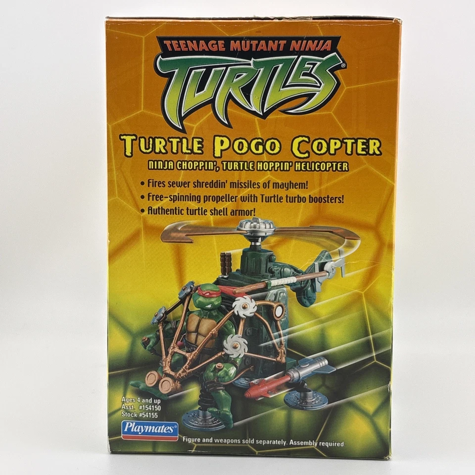 Tortuga Pogo Copter Teenage Mutant Ninja Turtles 2002 TMNT de colección nuevo abierto en caja original Foto 2 de 4