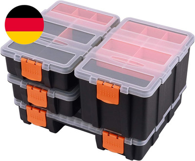 CASOMAN Hardware & Parts Organizers, 4 Piece Set Toolbox, Compartment Small Part