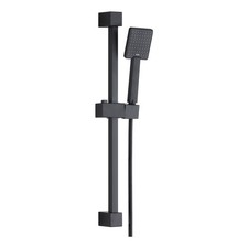 Matt Black Square Shower Slider Rail Riser Kit Adjustable