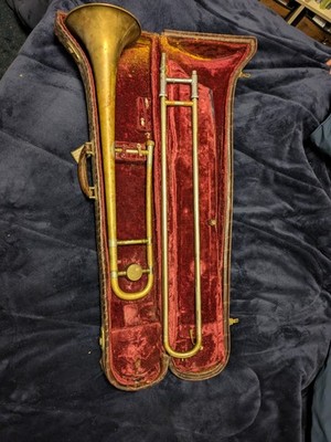 Besson Trombone 1940's Original Aligator Skin Case Salt Lake City Allen Nevins
