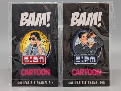 Archer BAM! Cartoon Collectible Enamel Pins - 5:AM and 5:PM Designs
