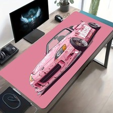 1pc Large-sized Esports Gaming Mouse Pad with a Pink Graffiti Sports Car Art-st