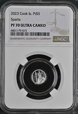 2023 Sparta Warriors 7k Metals Cook Islands 1/2g Platinum Coin NGC PF70 Rare! 2319.70 per troy oz