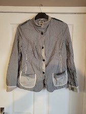 Desigual Less Is Better Striped Blazer Black White Size 46