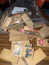 51 Wooden Farm Animals Dominoos
