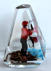 Vintage Hand Carved Painted Fisherman Lucite/Acrylic Unique Canada Paperweight — photo 4