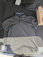 FLX Urban Commuter Polo Shirt Mens Size large Black White Moisture Wick Golf