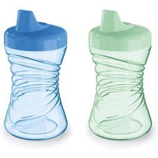Spill Proof Hard Spout Sippy Cup 10 oz Easy Grip Toddler Cup Free 2 Pack