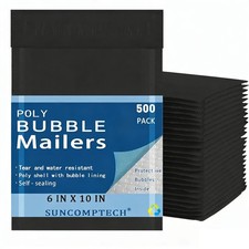  0 6x10  6x9  Poly Bubble Padded Envelopes Mailers Shipping Bag BLACK 500 PCS