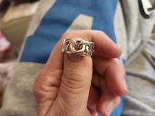 Sterling Silver Interlocking Circle Band Ring Hand Crafted