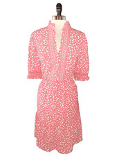 NEW LONDON TIMES Plus Size 16W A-Line Dress Orange White Floral Short Sleeve