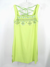 NWT RAMPAGE Midi Summer Dress Women Size M 11 Lime Green Lace Back Vintage Y2K