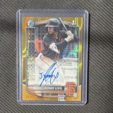 Topps 2025 Bowman Chrome Gold Refractor Auto Jhonny Level /50 Giants