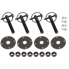 Black Aluminum Hood Pin Kit With Q-clips