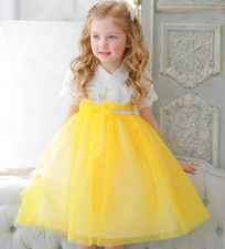 Korean Summer Hanbok Dress Baby Toddler Girl Flower Yellow Birthday Dress-Ariran