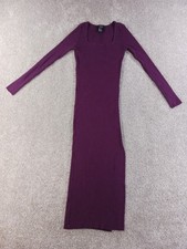 Forever 21 Teens Dress Maxi Shift Large Purple Long Sleeve Viscose Nylon Blend