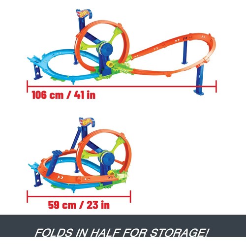 Hot Wheels Rapid Launch & Loop Playset con giocattolo pressofuso scala 1:64 - Foto 8 di 9