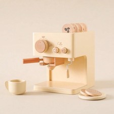 Wooden Coffee Maker Toy Pretend Play Kitchen Accessories Kids Gift 3 Years