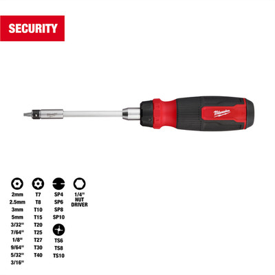48-22-2912Milwaukee Tool 27-in-1 Ratcheting Security Multi-Bit Screwdriver 