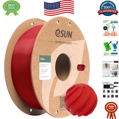 1KG Fire Engine Red PLA+ 3D Printing Filament - Dimensional Accuracy +/- 0.03mm