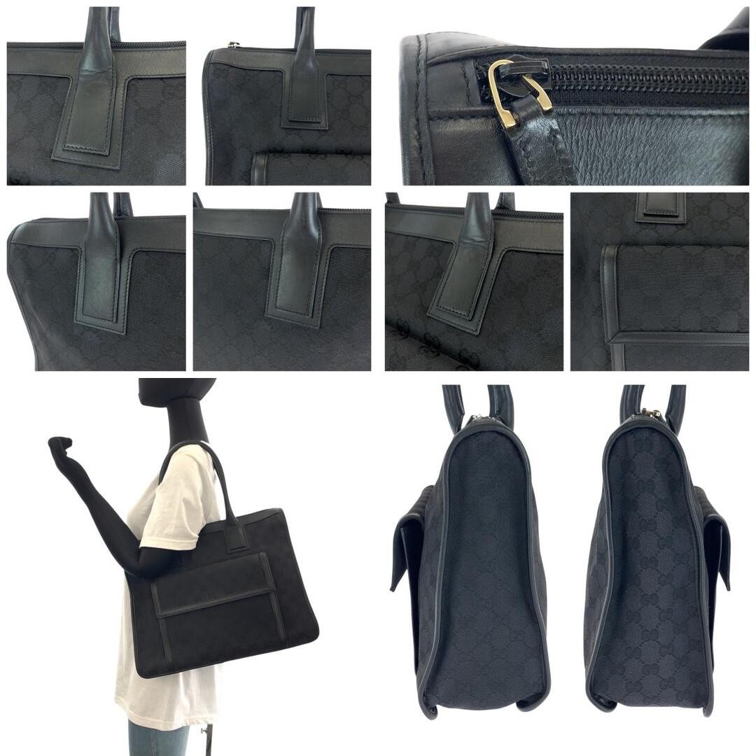 Gucci Black GG Canvas Handbag Silver Hardware Women's Used thumbnail 3