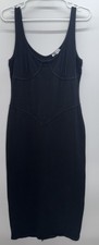 Reformation Naomi Knit Dress Fitted Bodice Black Capsule Minimalist L 