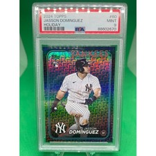 2024 Topps Series 1 #60 Jasson Dominguez RC Holiday New York Yankees PSA 9