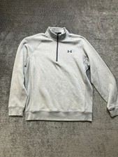 Under Armour Coldgear Sweatshirt Mens Large Gray French Terry Lined Loose Fit