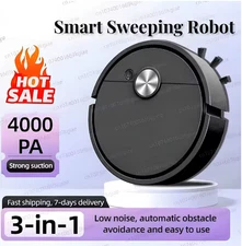 3 in 1 Smart Robot Vacuum Cleaner – 4000Pa Suction for Floors, Pet Hair, Carpets
