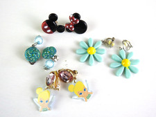 Clip-on Earrings, Disney, Tinkerbell, Mickey Mouse, Flower Daisies, Kid Jewelry
