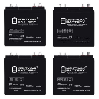 Mighty Max 6V 230AH Dual Terminal SLA Battery Replaces E-Z-Go Golf cart - 4 Pack