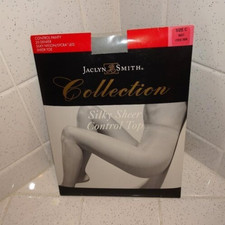 Vintage Jaclyn Smith Collection Silky Sheer Control Top Grey Pantyhose size C