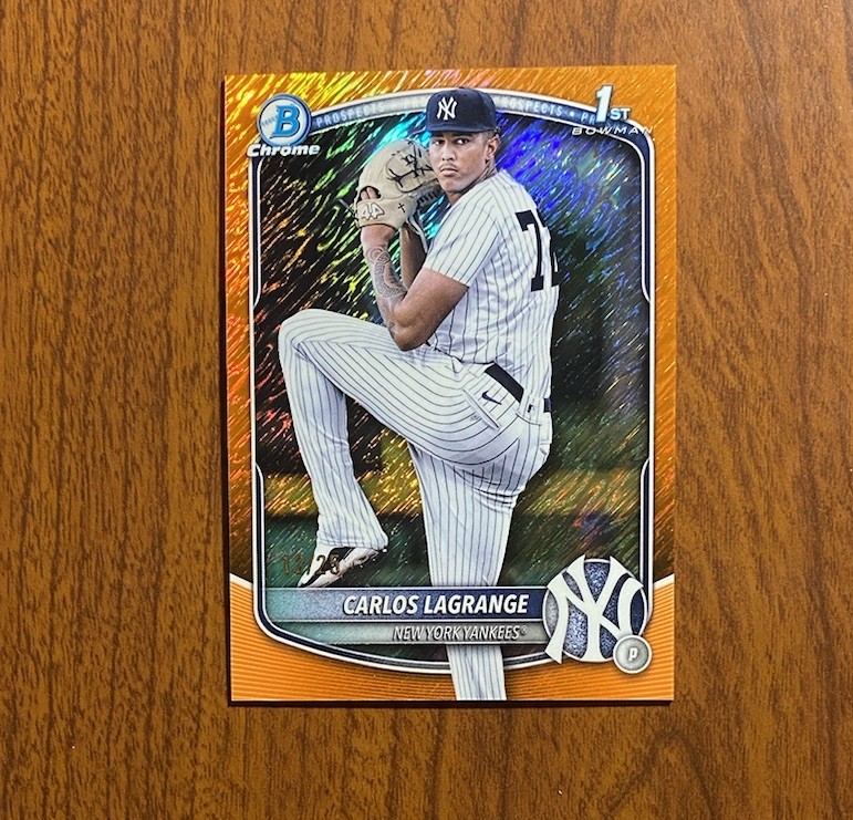 2025 Carlos Lagrange 1st Bowman Chrome Orange Shimmer Refractor /25 #BCP-202