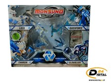 MONSUNO BATTLE PACK 4PZ LOCK QUICKFORCE CHARGER GLOWBLADE Giochi Preziosi