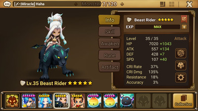 LD Summoners War [Europe] Light Beast Rider