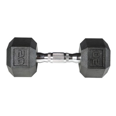 York Barbell PVC Hex Dumbbell with Chrome Ergonomic Handle   20LB Single