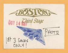 Boston 1987 Third Stage Concert Tour PHOTO Backstage Pass - Used
