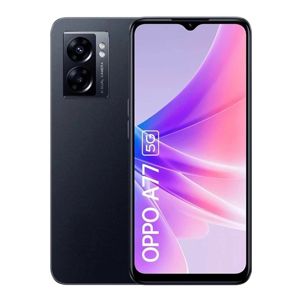 NEW SEALED OPPO A77 5G 64GB MIDNIGHT BLACK DUAL SIM UNLOCKED MODEL CPH2339 - UK - Image 2 of 4
