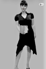 Balenciaga Silk Crêpe Little Cocktail Black A-line Dress M 6 FR38