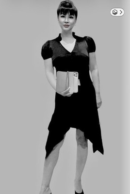 Balenciaga Silk Crêpe Little Cocktail Black A-line Dress M 6 FR38