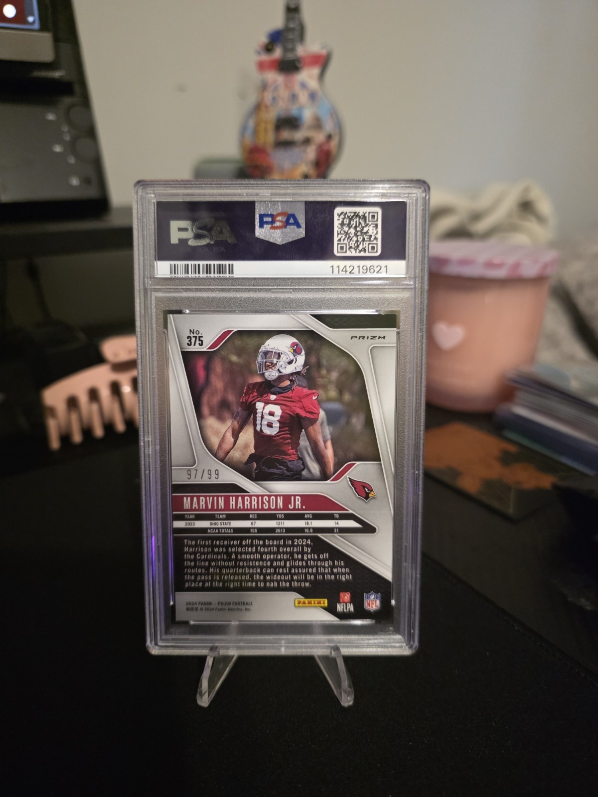 2024 Panini Prizm - Rookies Marvin Harrison Jr. #375 Purple Wave Prizm /99 (RC) view 2