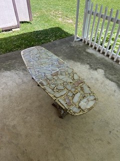 Arturo Pani Gold Hollywood Regency Onyx Abalone Coffee Table