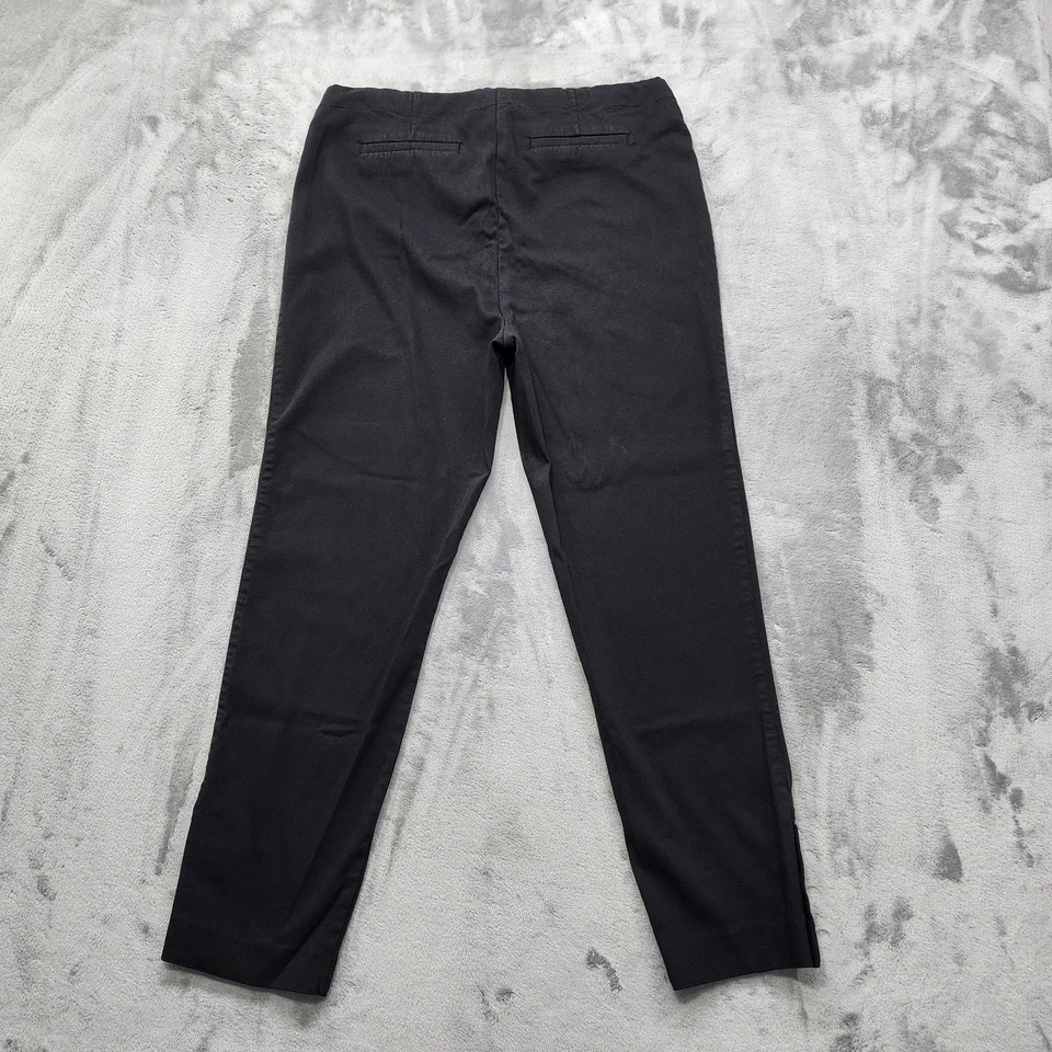 Van Heusen Pants Womens 14 Black Pull On High Rise Skinny Leg Button Hem Detail - Image 3 of 4