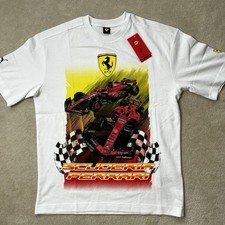PUMA Formula One Ferrari Graphic Crew Neck Short Sleeve TShirt Mens Small