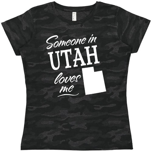 Inktastic Someone In Utah Loves Me Women's T-Shirt State Home Tennessee Family