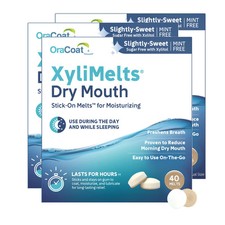XyliMelts Dry Mouth Relief Moisturizing Oral Adhering Discs 40 Count, 3 Pack,...